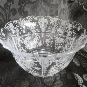 Cambridge Glass - Rose Point - Divided Mayonnaise - Bowl Only